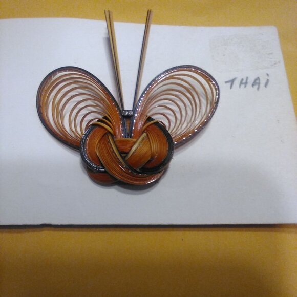 Darling Delicate Handmade In Farm Chiengrai Thailand Brown Butterfly Brooch Pin - Picture 10 of 16